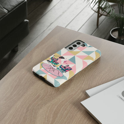 Atomic Cats Reading, Book Talk, Book Lover, Retro Chic Phone Case with Retro Vibe - Cozy Living Room Design
