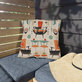 Mid Century Modern Atomic Cat, Mid Mod Party Outdoor Pillows - Mid Century Modern Gal