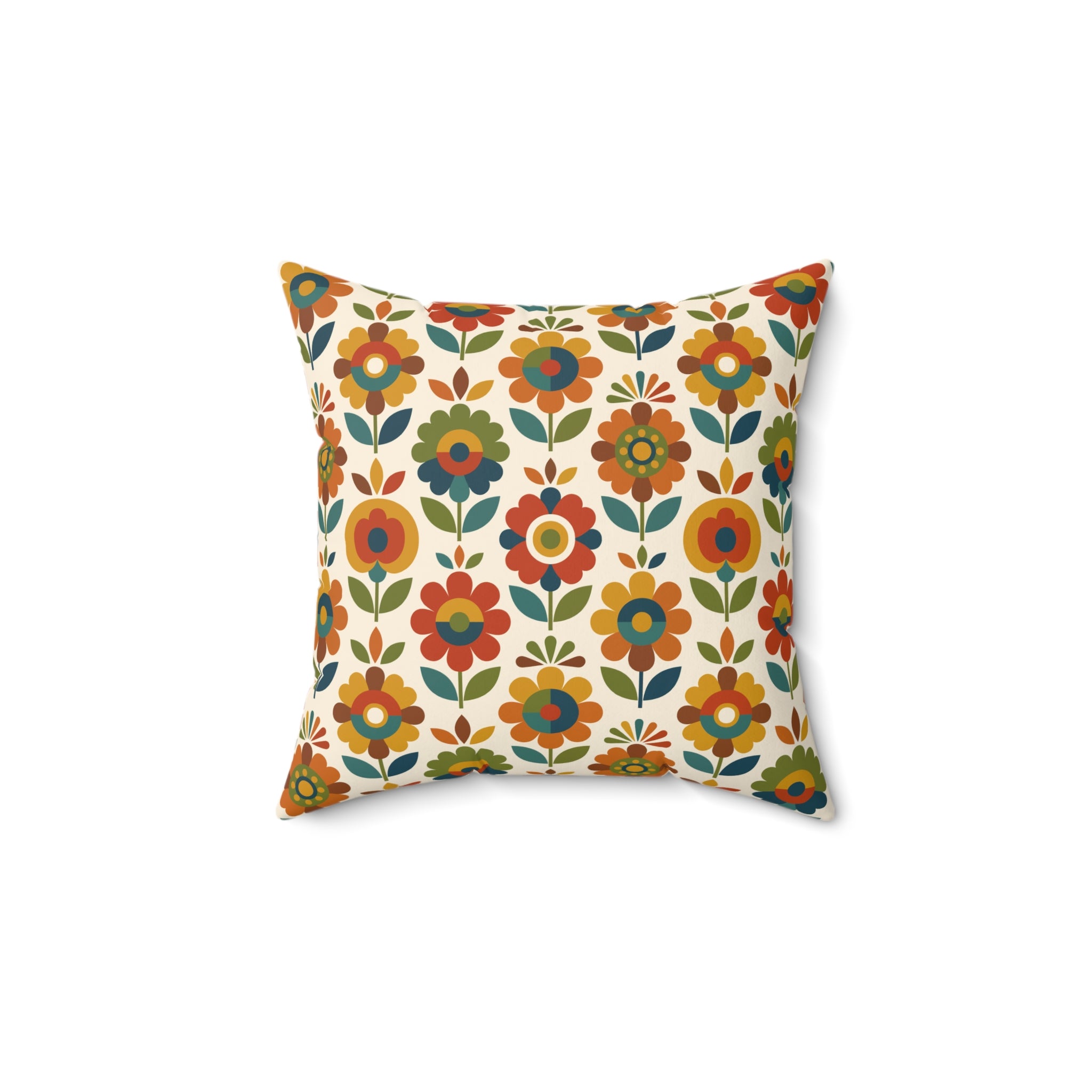 Mid Century Modern Scandinavian Floral Earth Tones Pillow Cover and Insert - Mid Century Modern Gal