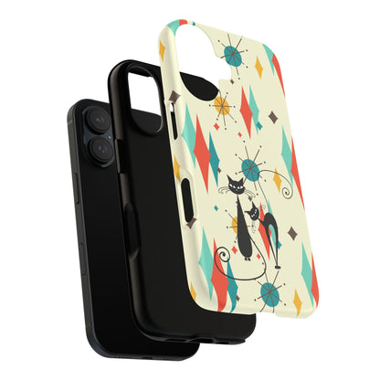 Atomic Kitty Cat, Mid Mod Franciscan Pattern, Kitsch Tough Phone Cases