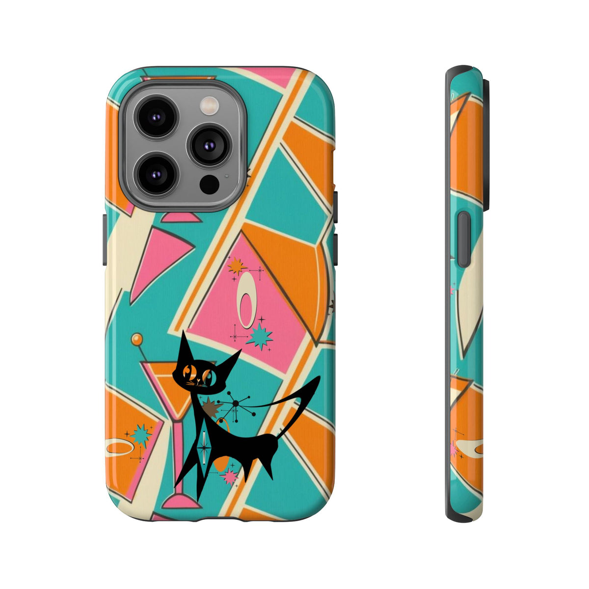 Atomic Cat Mid Mod Retro Cat Phone Case - Tough Cases for Stylish Cat Lovers - Mid Century Modern Gal
