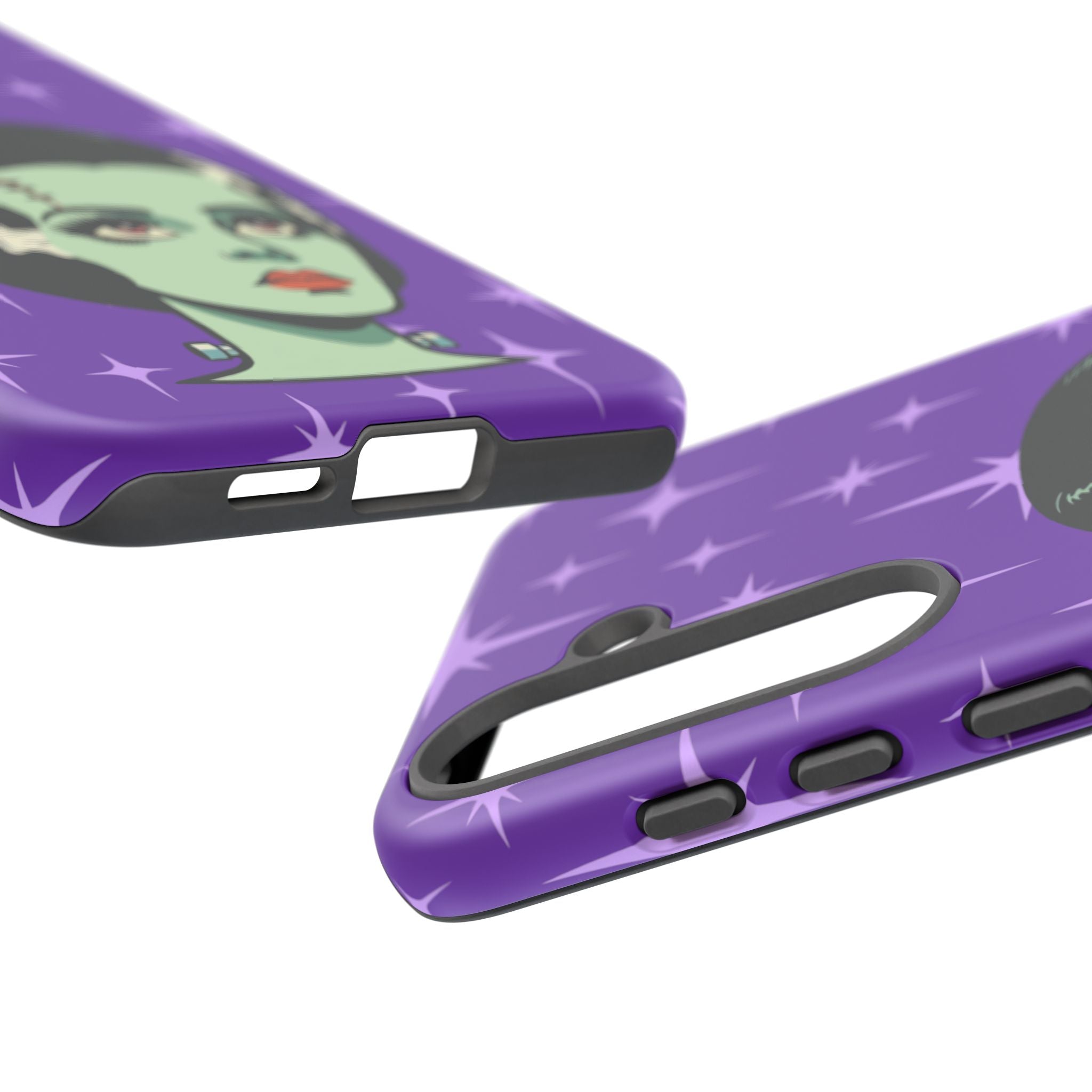 Bride of Frankenstein Retro Mid Mod Horror Buff Purple Halloween Tough Phone Case