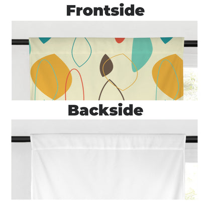 Mid Century Modern Geometric Abstract Retro Cafe Window Curtains - Mid Century Modern Gal