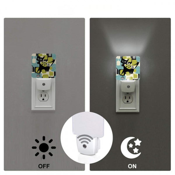 Atomic Cat Mid Century Modern GeometricLED Night Light Set of 2