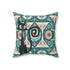 Atomic Cat Pillow, Atomic 50s Pink, Teal, Cosmo, Martini Lover, Kitschy Quirky Fun Mid Century Modern Pillow And Insert Home Decor 18" × 18"