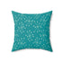 Mid Century Modern Atomic Aqua Blue, Starburst Retro Square Pillow Home Decor 18" × 18"