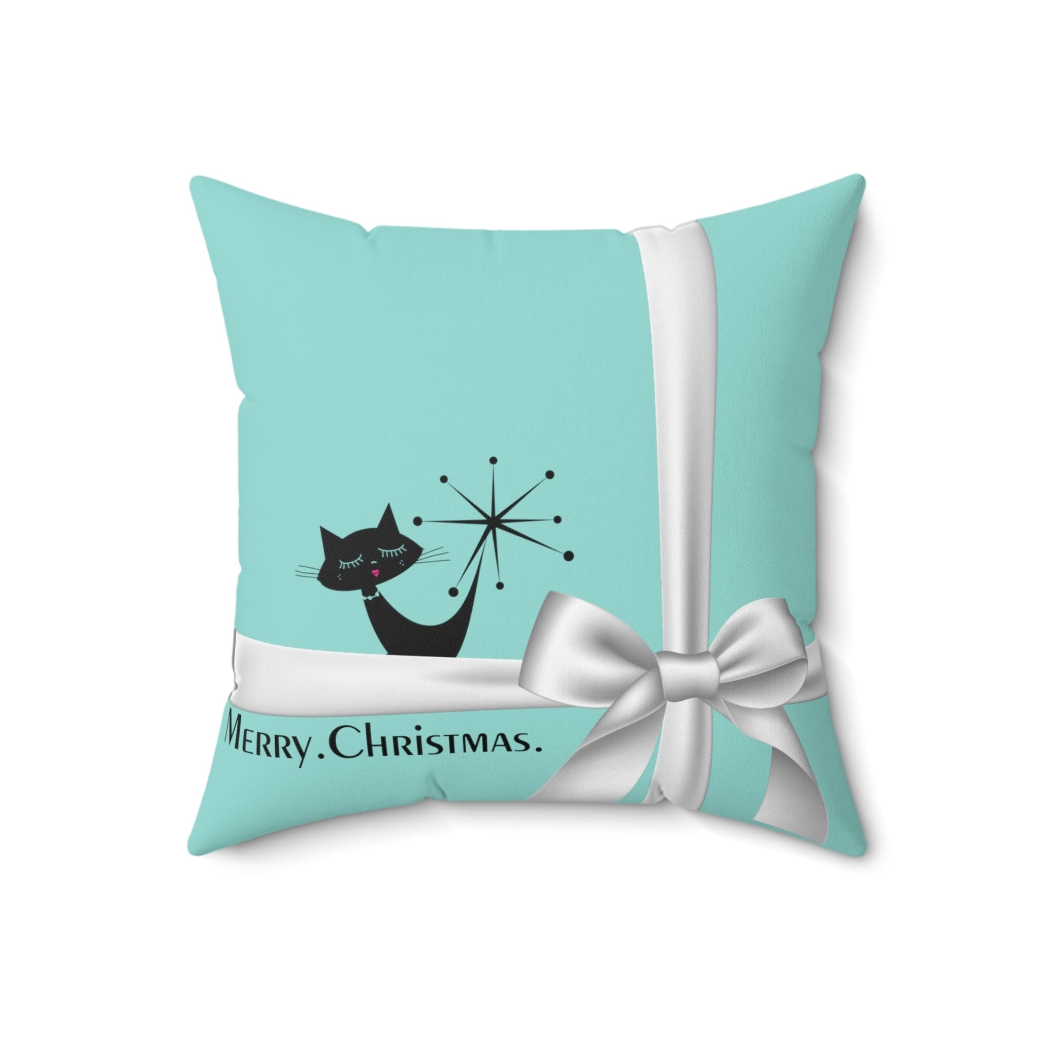 Mid Century Modern Atomic Cat, Christmas Pillow And Insert