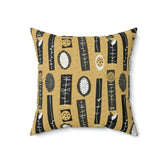 Mid Century Modern Mustard Yellow, Abstract Mid Modernist Pillow Case And Insert Home Decor 18" × 18"