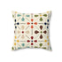 Mid Century Modern, Scandinavian Flower, Modern Danish, Beige, Yellow, Green, Orange, Brown, Aqua, MCM Bedroom Pillow And Insert Home Decor 18" × 18"