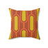 Mod Orange, Mustard Yellow, Groovy Mid Century Modern Pillow Case And Insert Home Decor 18" × 18"