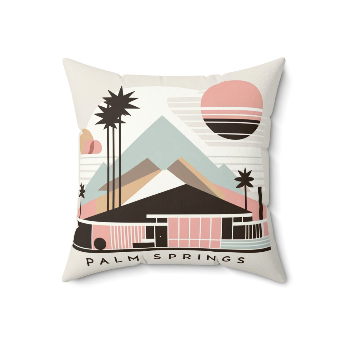 Palm Spring California, Minimalist Mid Century Modern Design, Pillow And Insert Home Decor 18&quot; × 18&quot;