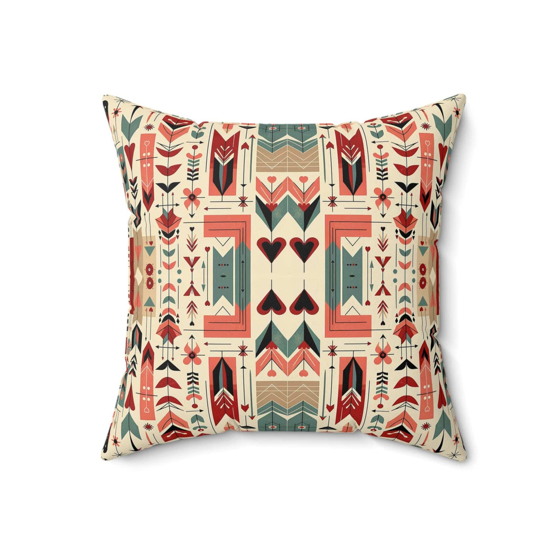 Scandinavian Folk Art Modern Danish Design, Mid Century Modern Pillow And Insert Home Decor 18&quot; × 18&quot;