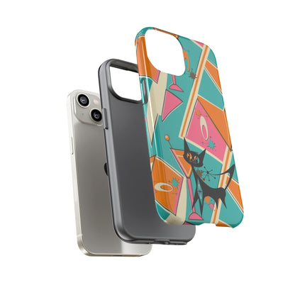 Atomic Cat Mid Mod Retro Cat Phone Case - Tough Cases for Stylish Cat Lovers