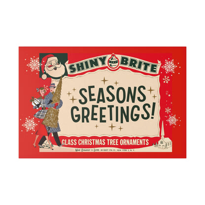 Shiny Brite Vintage Ad, Mid Century Modern Kitschy Christmas Deocr Matte Canvas