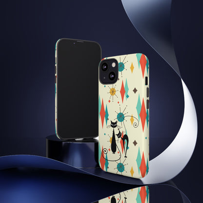Atomic Kitty Cat, Mid Mod Franciscan Pattern, Kitsch Tough Phone Cases