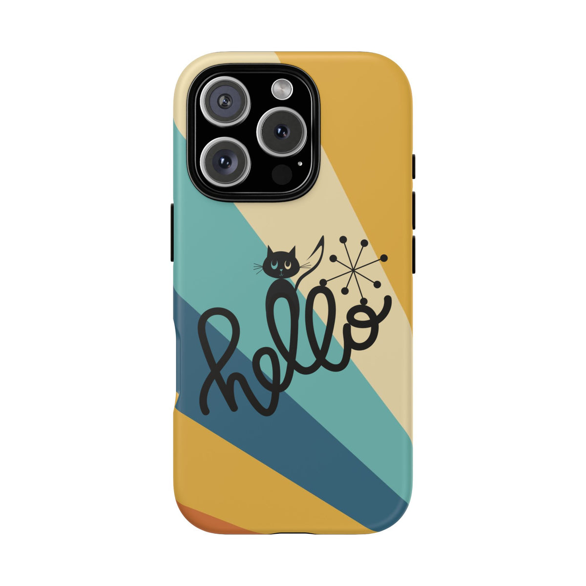 Atomic Groovy Cat, Retro, Kitschy, Hello Starburst, Mid Mod Smart Phone Tough Phone Cases