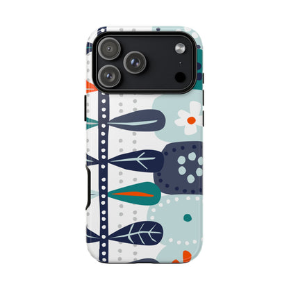 Scandinavian Modern Floral Nordic Hygge Tough Phone Case - Mid Century Modern Gal