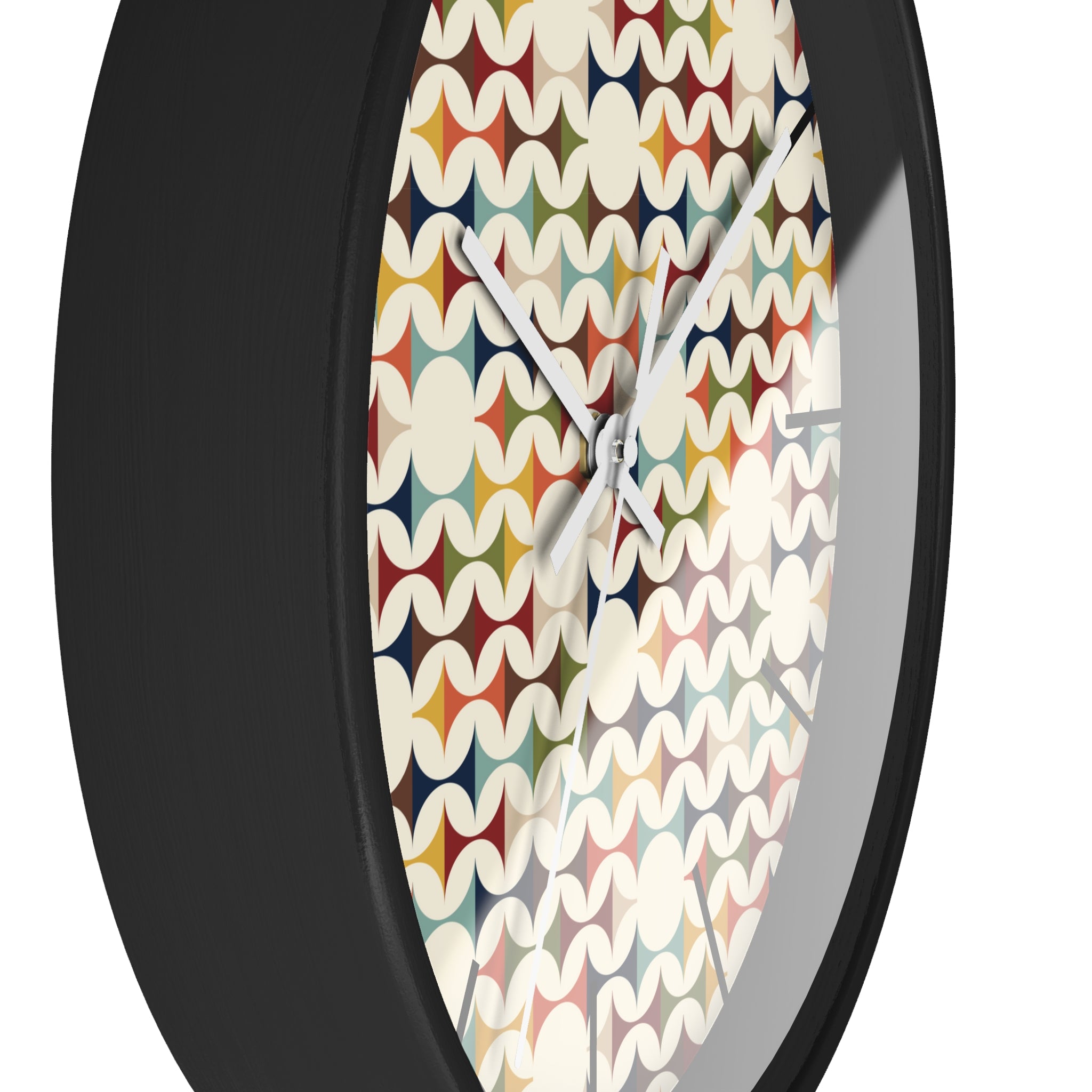 Mid Century Modern Scandinavian Designed, Geometric Retro Colorful Retro Wall Clock