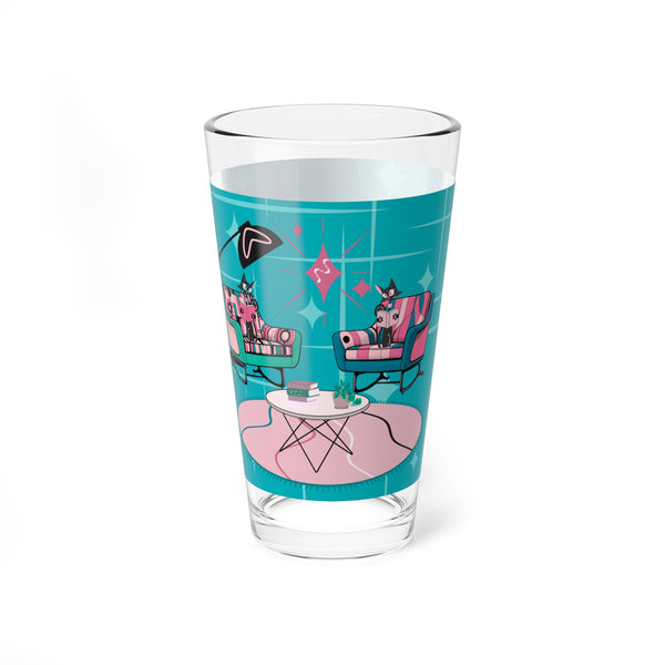 Atomic Cat Mid Century Modern Barware Book Gals, Book Club Retro Glassware