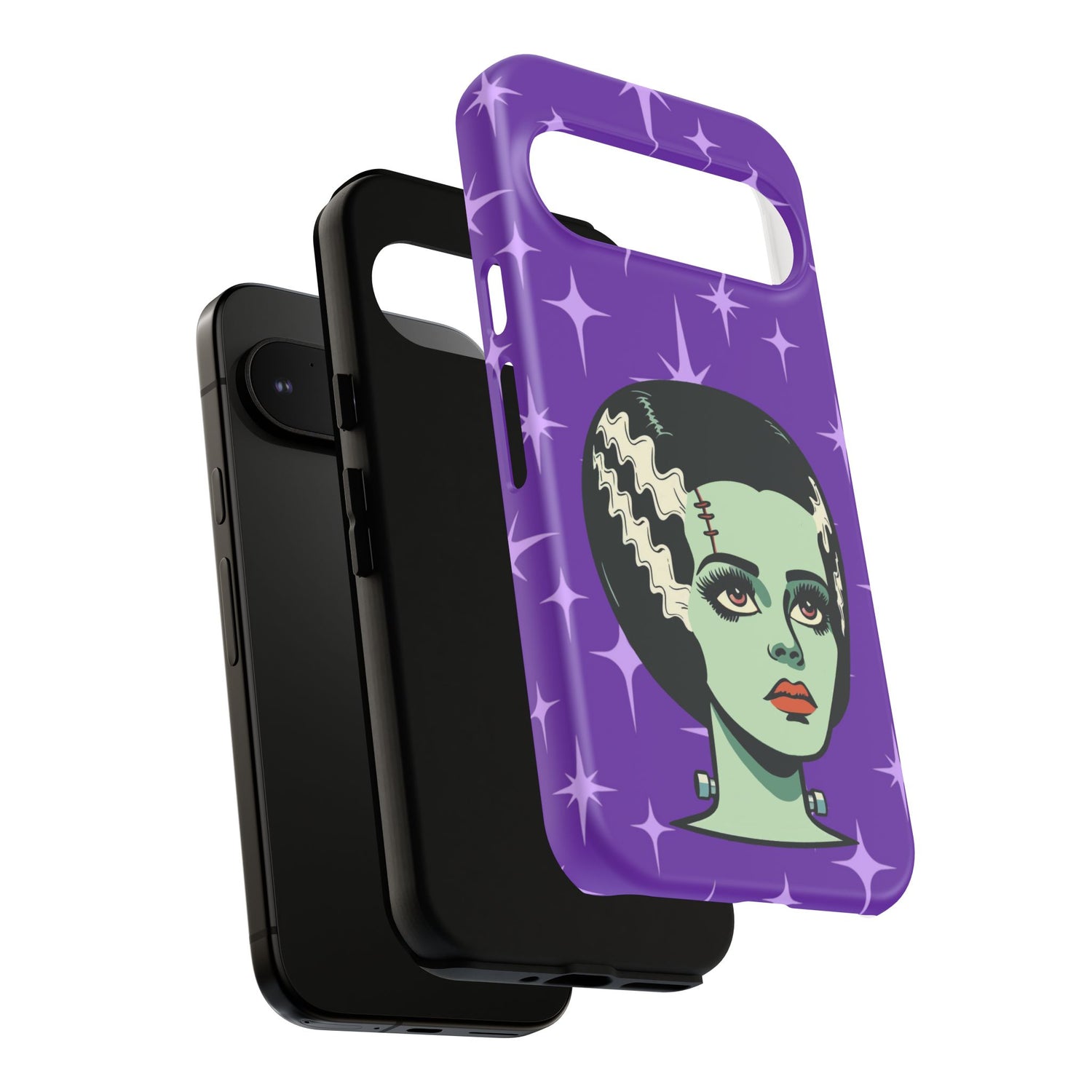 Bride of Frankenstein Retro Mid Mod Horror Buff Purple Halloween Tough Phone Case
