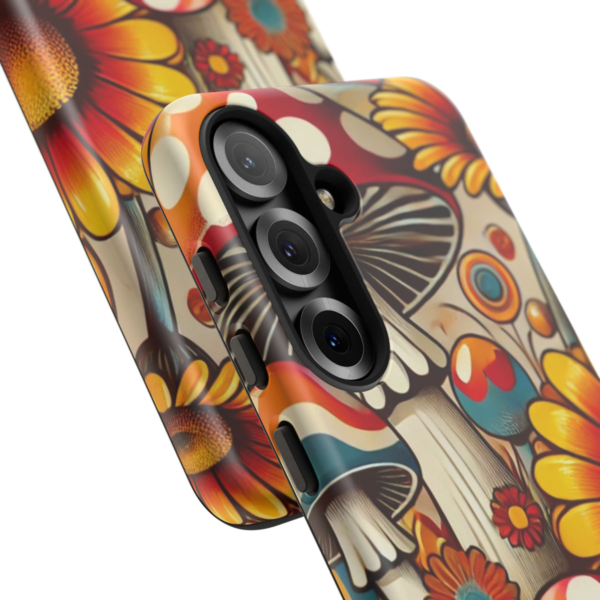 Colorful Mushroom Flower Phone Case - Boho Chic Design