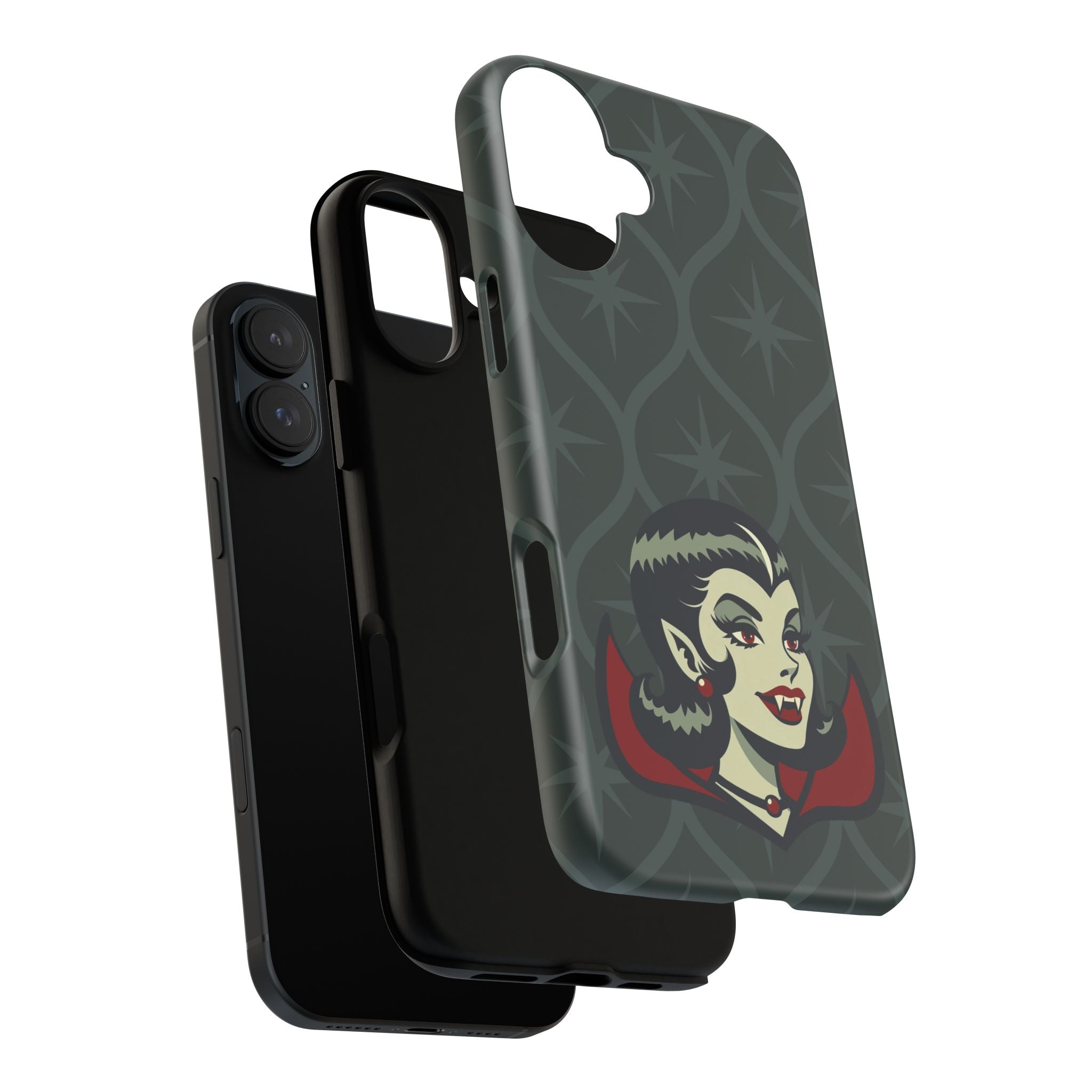 Vampire Dracula Girl Halloween Goth Horror Buff MCM Green Tough Phone Case