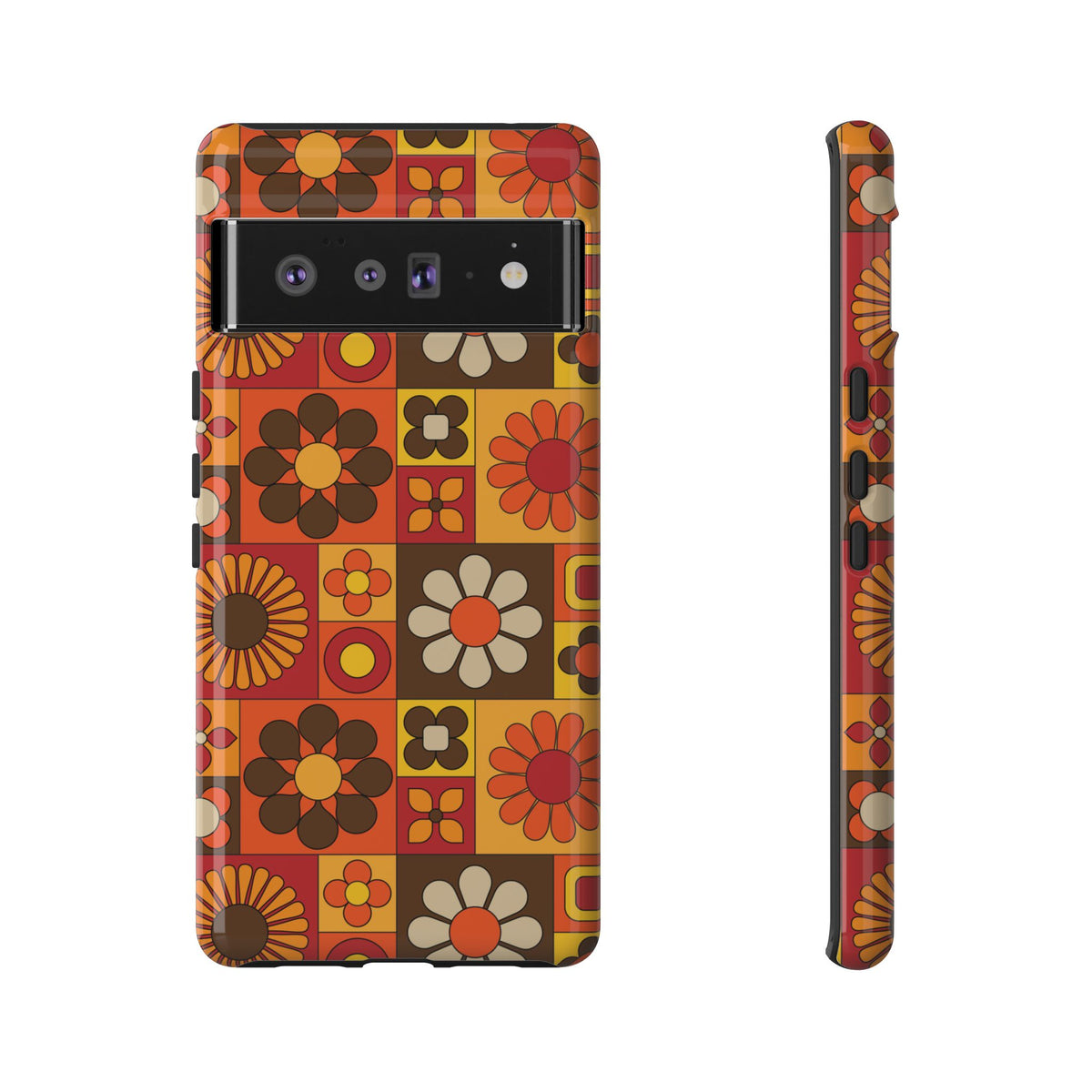 Retro 70s Mid Mod Floral Phone Case | Tough Cases for Flower Lovers
