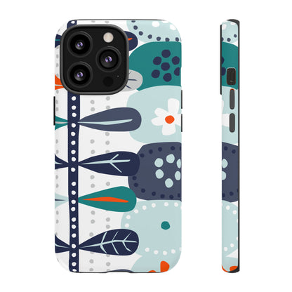 Scandinavian Modern Floral Nordic Hygge Tough Phone Case - Mid Century Modern Gal