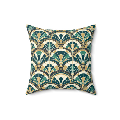 Art Deco Peacock Inspired Pillow Cover and Insert