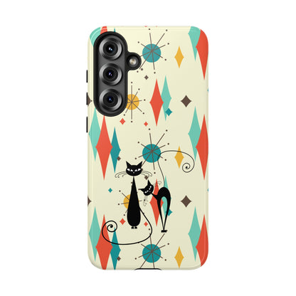Atomic Kitty Cat, Mid Mod Franciscan Pattern, Kitsch Tough Phone Cases