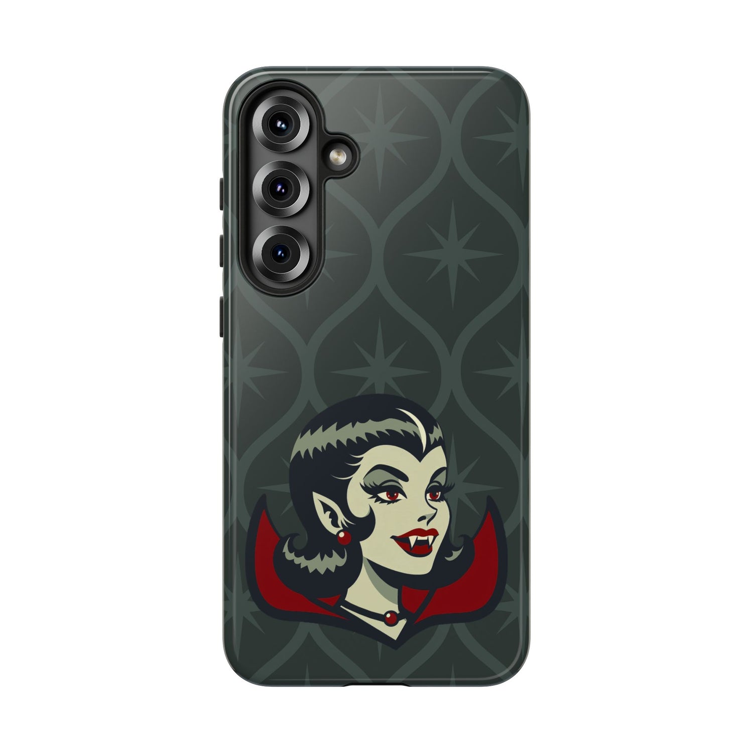 Vampire Dracula Girl Halloween Goth Horror Buff MCM Green Tough Phone Case