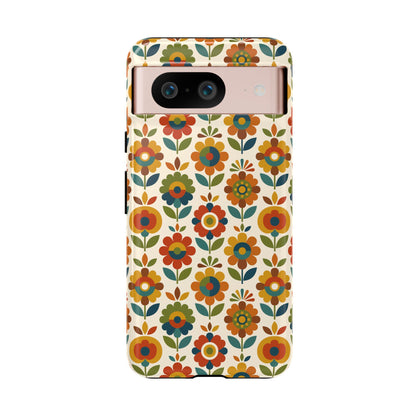 Mid Century Modern Scandinavian Floral Earth Tones Tough Phone Case