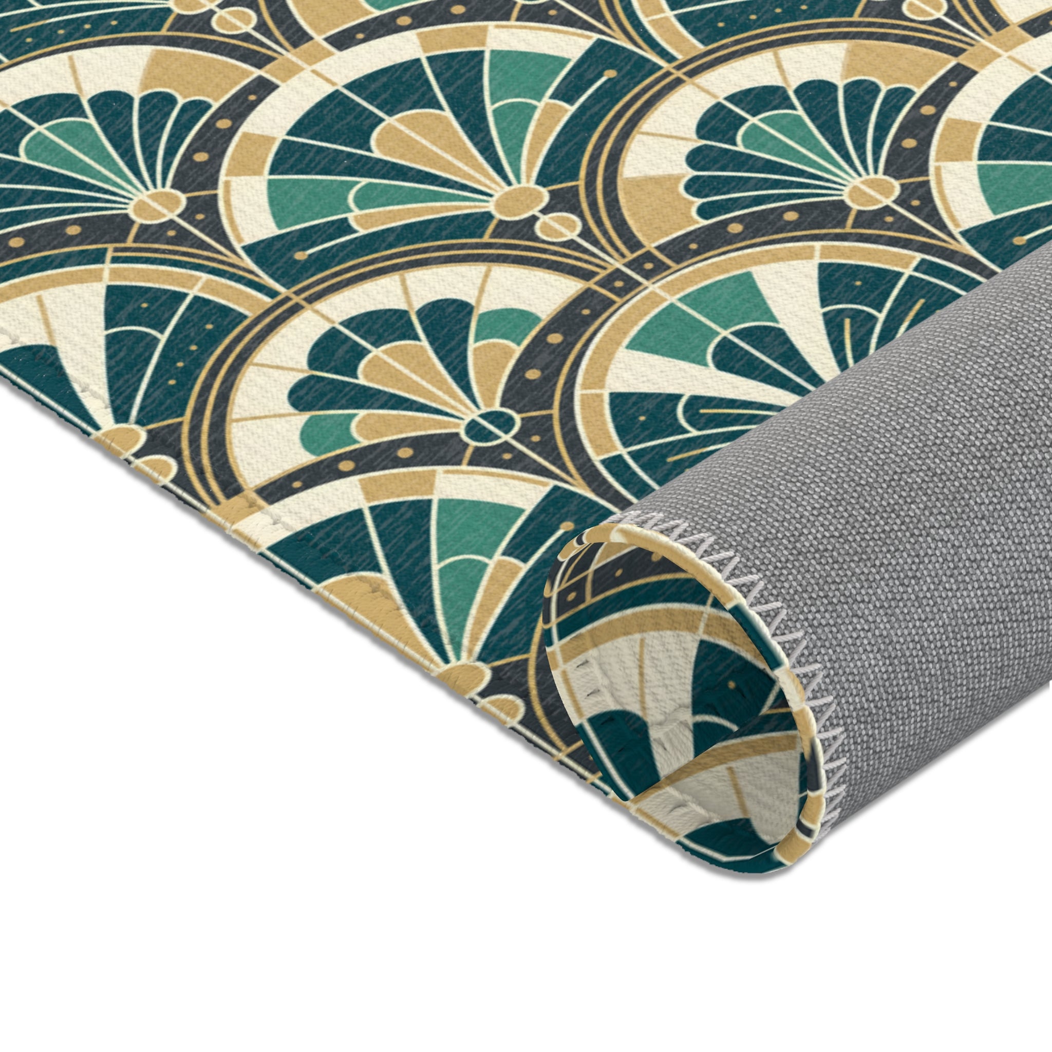 Art Deco Peacock Inspired Area Rug