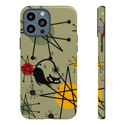 Mid Century Modern Atomic Cat, Retro Chic Groovy Mod Samsung, Smart Phone Tough Cases