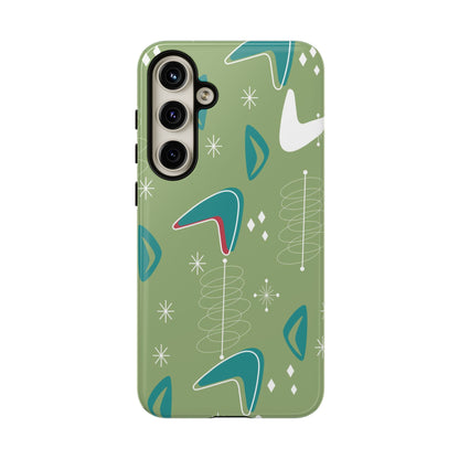 Mid Century Modern Atomic Boomerang, 50s Space Age Tough Phone Case