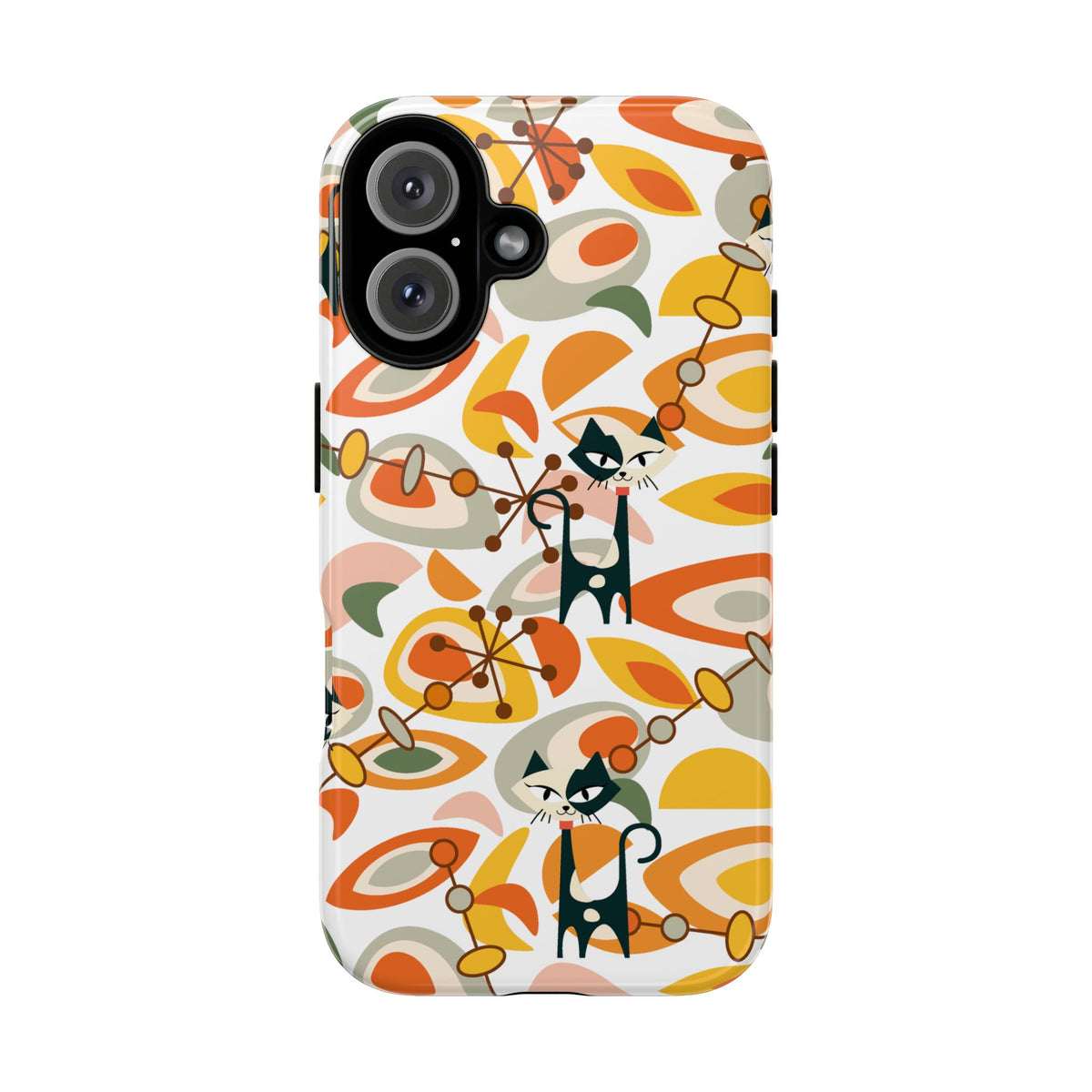 Atomic Cat Mid Mod Orange, Yellow, Groovy Cat Smart Phone Tough Cases