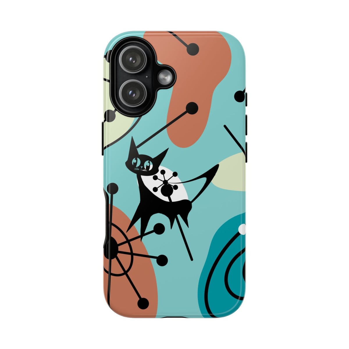 Atomic Kittie, Mid Century Modern Geometric Amoeba Retro Smart PhoneTough Phone