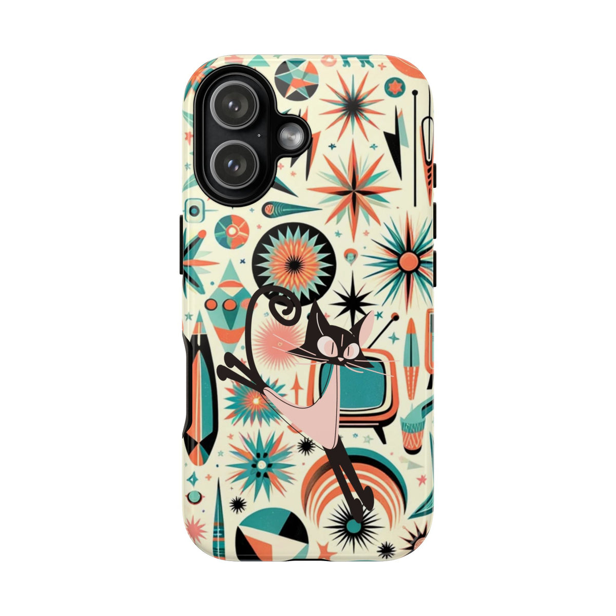 Atomic Kitty Boomerang Space Kitty Mid Century Modern Samsung, Smart Phone, Tough Cases