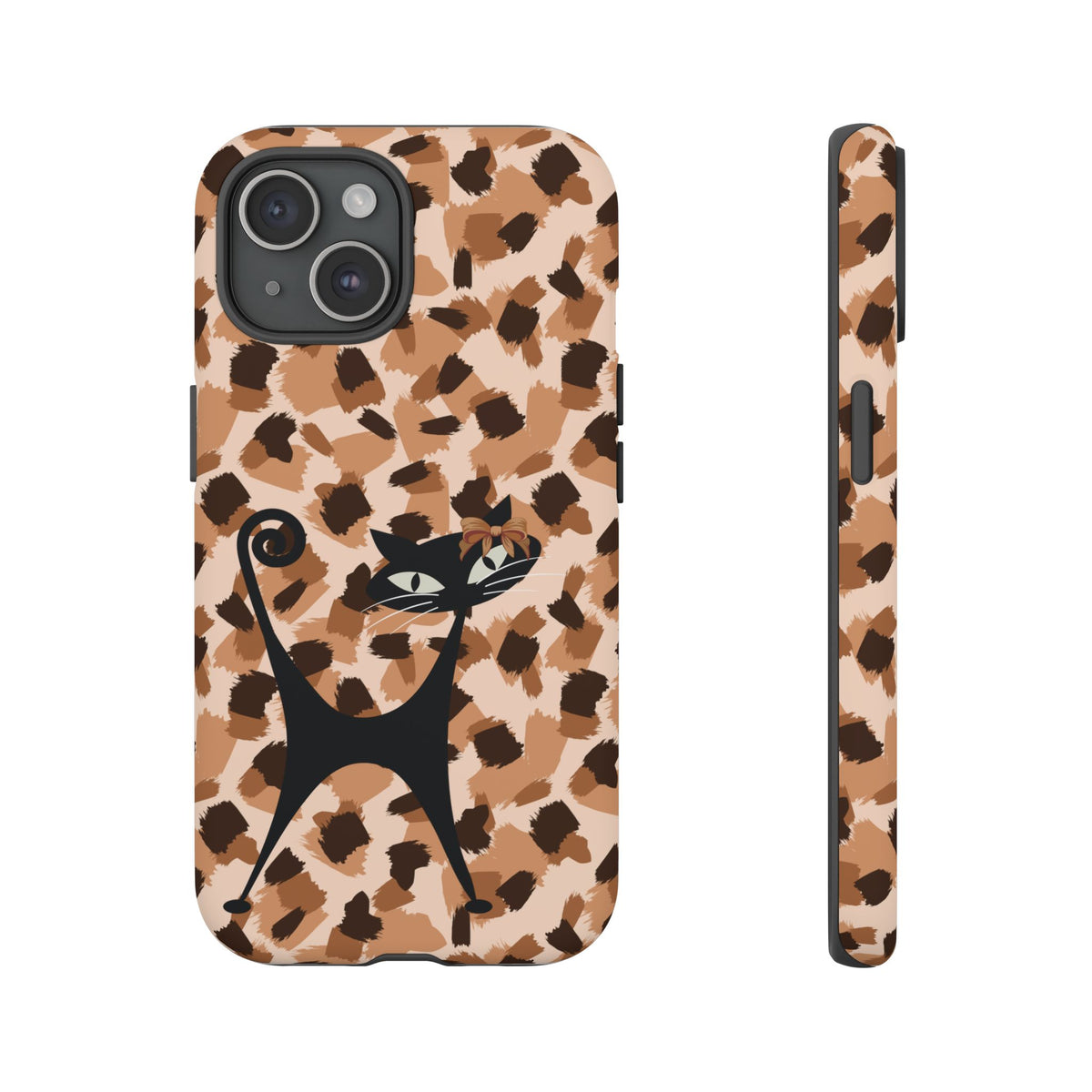 Mid Century Modern Atomic Cat, Animal Print Kitschy Trendy Smart Phone Tough Cases