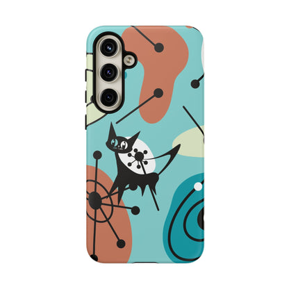 Atomic Kittie, Mid Century Modern Geometric Amoeba Retro Smart PhoneTough Phone
