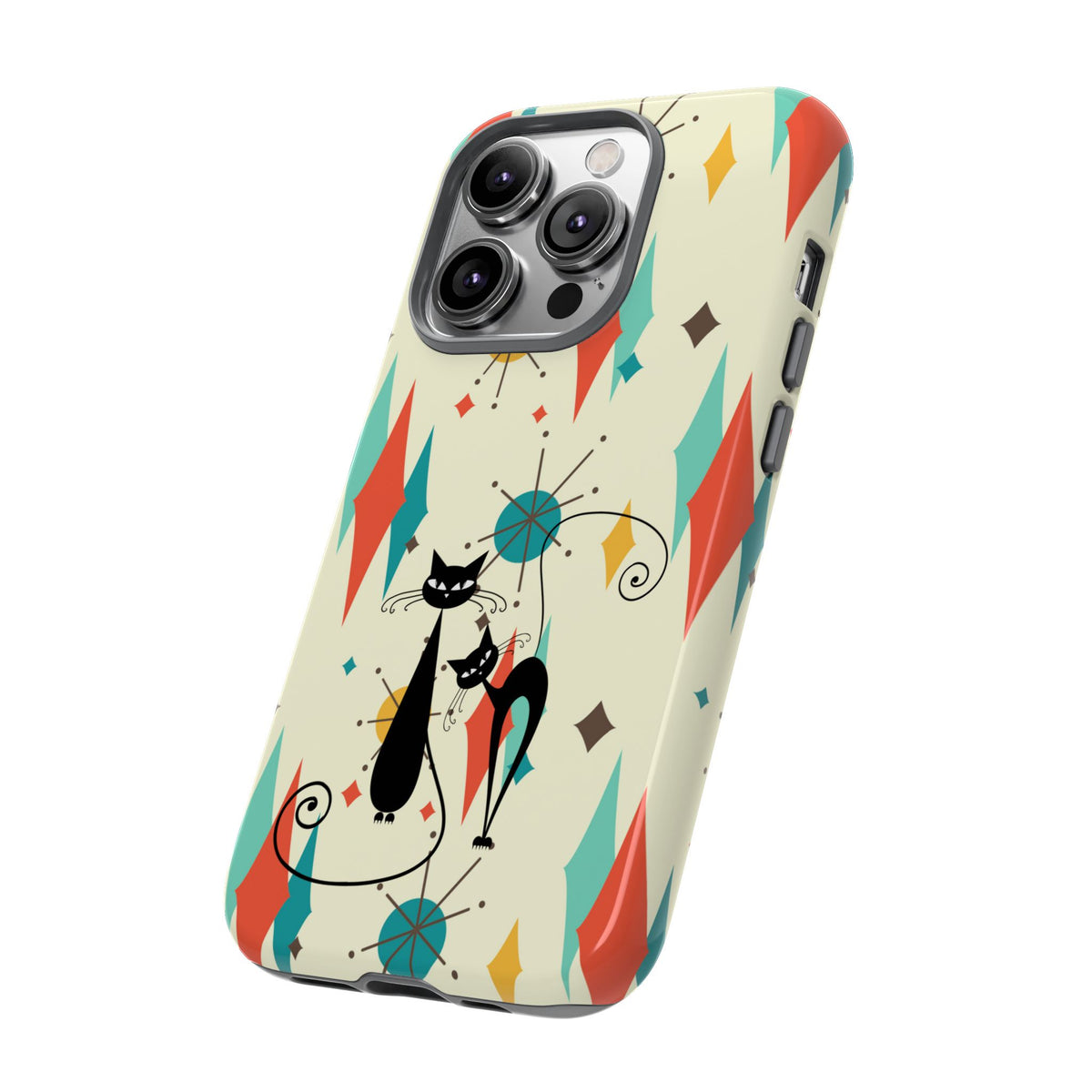 Atomic Kitty Cat, Mid Mod Franciscan Pattern, Kitsch Tough Phone Cases