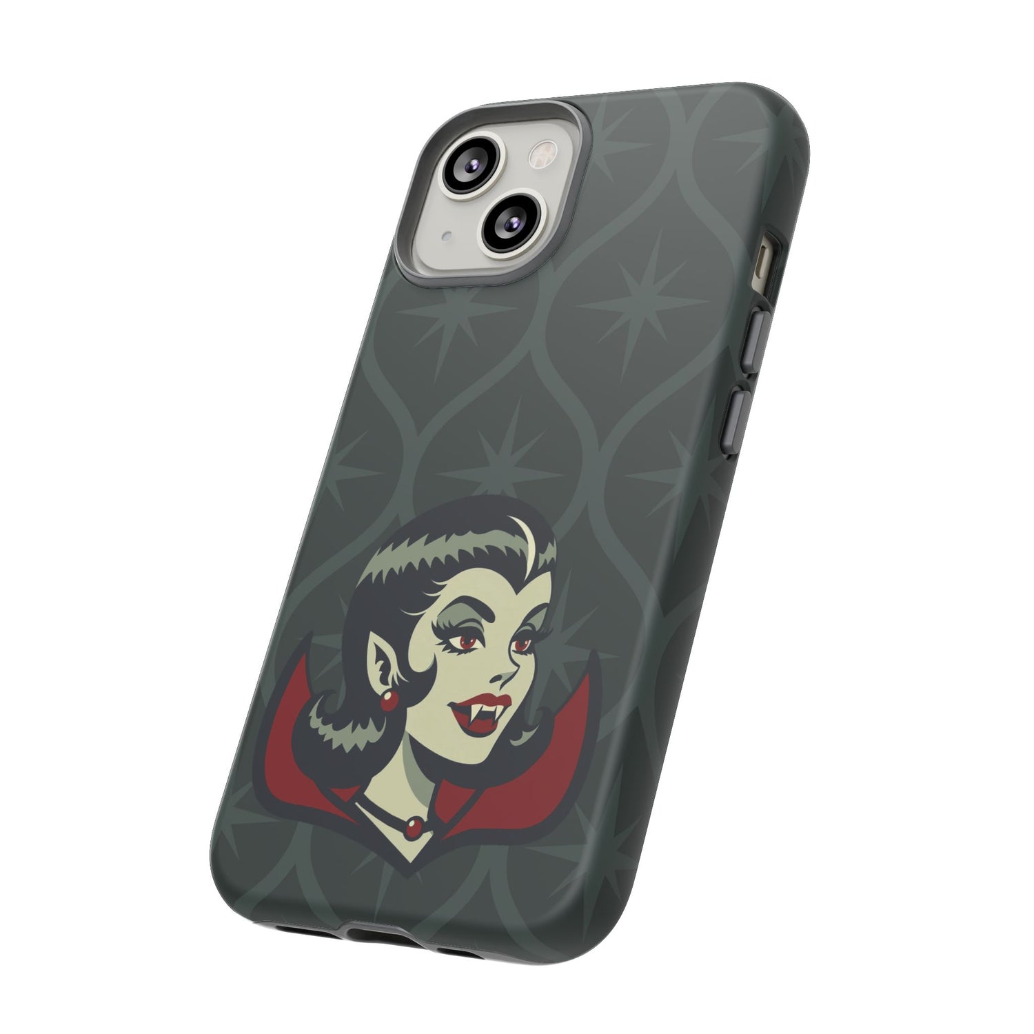 Vampire Dracula Girl Halloween Goth Horror Buff MCM Green Tough Phone Case