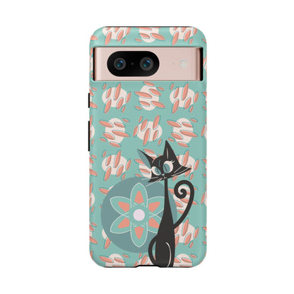 Atomic Cat, Mid Century Modern Funky Fun Smart Phone Tough Phone Cases