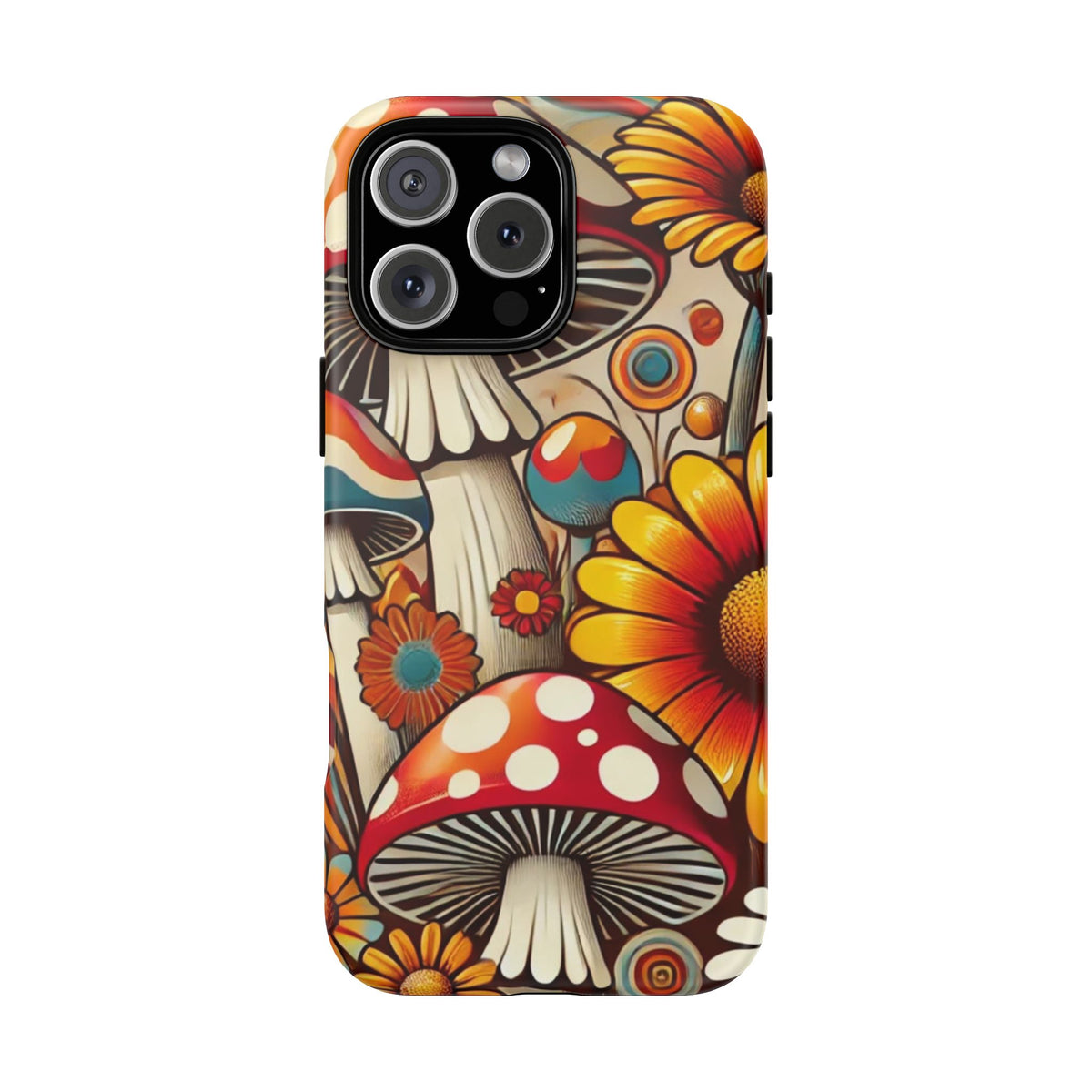 Colorful Mushroom Flower Phone Case - Boho Chic Design