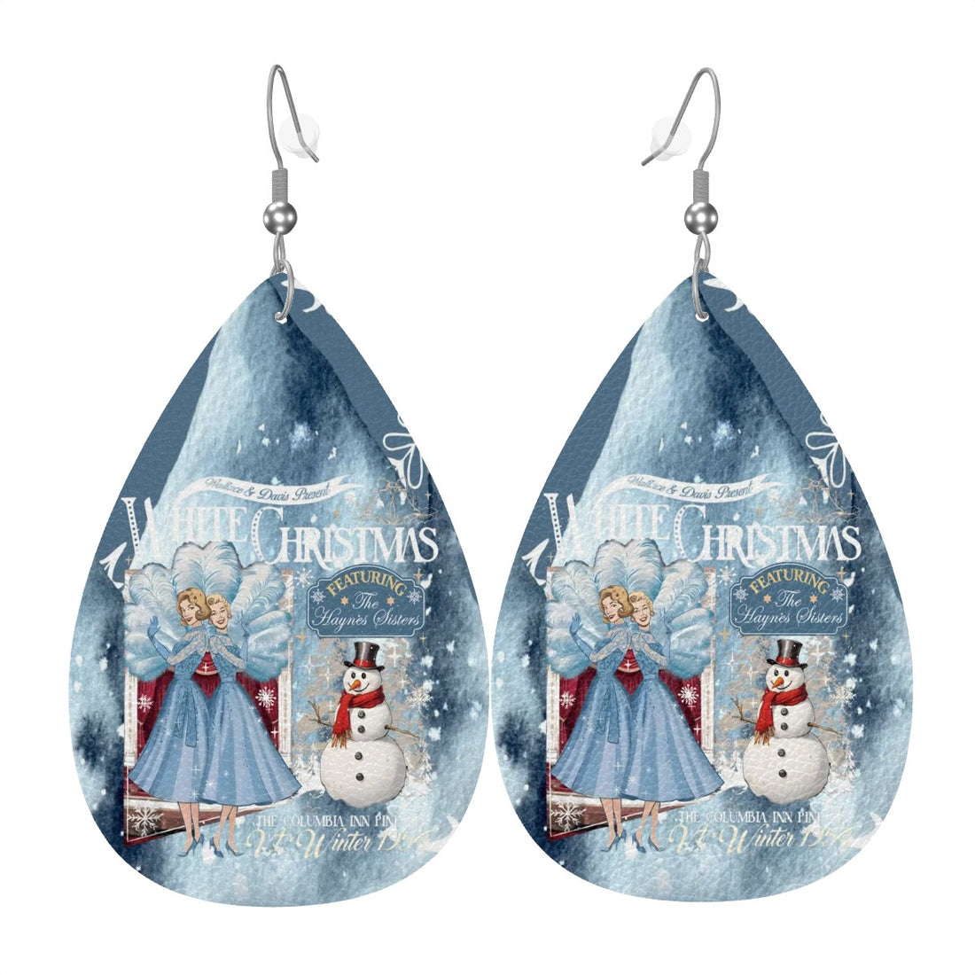 Wallace And Davis White Christmas Sister Sister Christmas Earrings - Mid Century Modern Gal