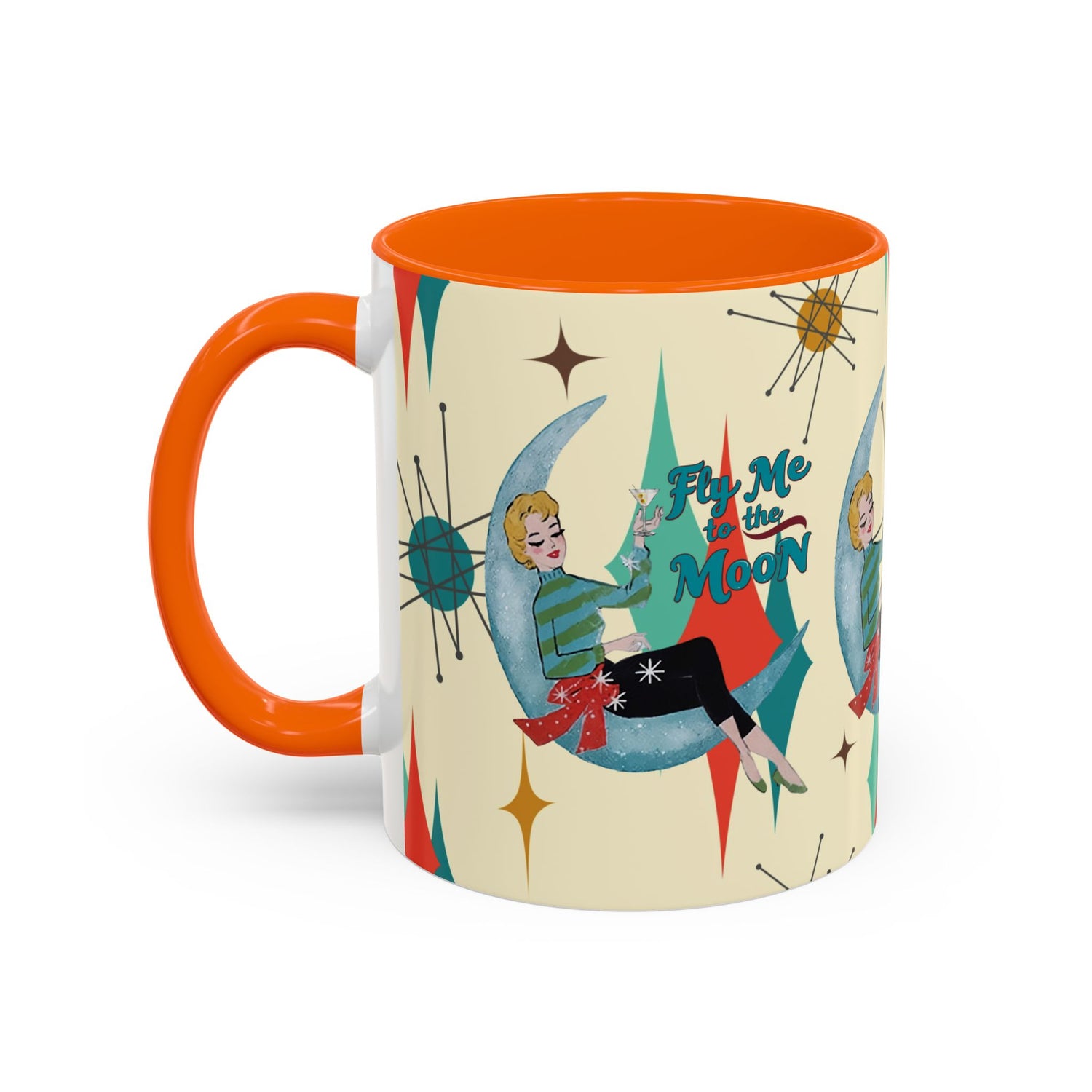 Mid Century Modern Retro Christmas Mug,  &