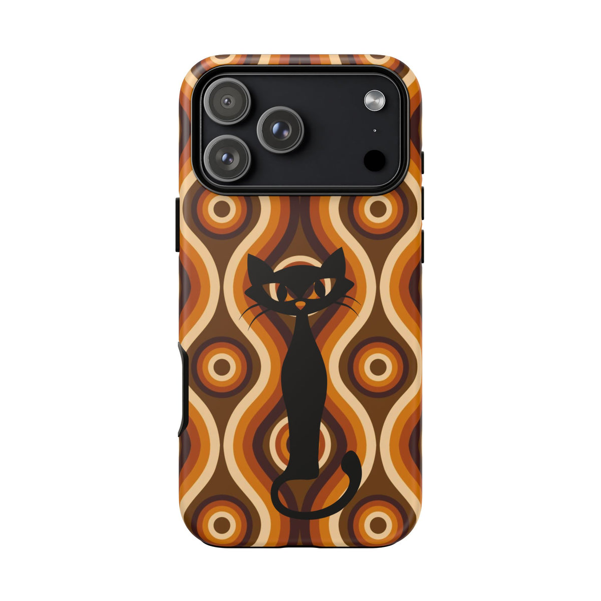 Retro Phone Case, Groovy Brown, Atomic Kitsch Cat Tough Smart Phone Cases