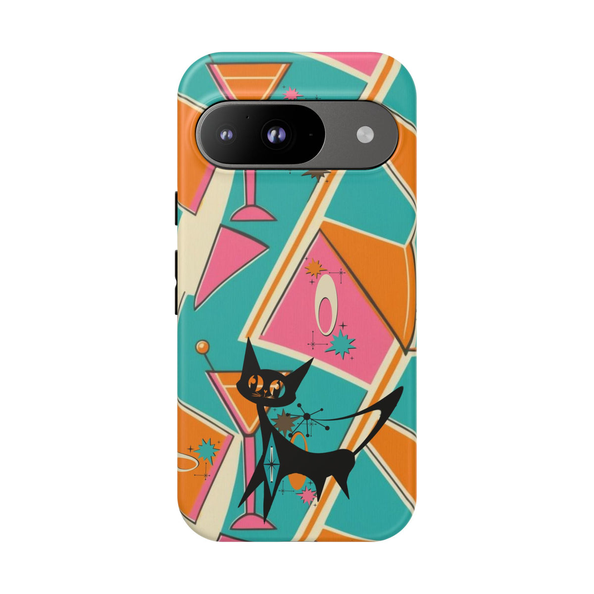 Atomic Cat Mid Mod Retro Cat Phone Case - Tough Cases for Stylish Cat Lovers