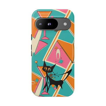 Atomic Cat Mid Mod Retro Cat Phone Case - Tough Cases for Stylish Cat Lovers