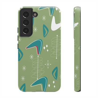 Mid Century Modern Atomic Boomerang, 50s Space Age Tough Phone Case